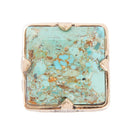 Square Statement Blue Turquoise Golden Ring Square Statement Blue Turquoise Golden Ring