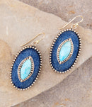 Stacked Blue Turquoise and Denim Golden Drop Earrings Stacked Blue Turquoise and Denim Golden Drop Earrings