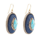 Stacked Blue Turquoise and Denim Golden Drop Earrings Stacked Blue Turquoise and Denim Golden Drop Earrings