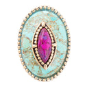 Stacked Stone Blue and Purple Turquoise Golden Ring Stacked Stone Blue and Purple Turquoise Golden Ring