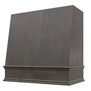 Stained Gray Wood Range Hood With Angled Front and Decorative Trim - 30", 36", 42", 48", 54" and 60" Widths Available Stained Gray Wood Range Hood With Angled Front and Decorative Trim - 30", 36", 42", 48", 54" and 60" Widths Available