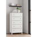 Stapleton Five Drawer Chest, White Stapleton Five Drawer Chest, White