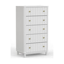 Stapleton Five Drawer Chest, White Stapleton Five Drawer Chest, White