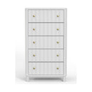 Stapleton Five Drawer Chest, White Stapleton Five Drawer Chest, White
