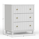 Stapleton Three Drawer Small Chest, White Stapleton Three Drawer Small Chest, White