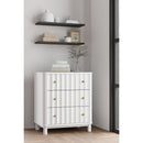 Stapleton Three Drawer Small Chest, White Stapleton Three Drawer Small Chest, White
