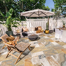 storm traonyx antique pattern brushed straight edge installed outdoor with  garden furniture and umbrella storm traonyx antique pattern brushed straight edge installed outdoor with  garden furniture and umbrella