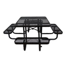 Large 46" Stylish Square Steel Picnic Table W/ Thermoplastic Coating & Umbrella Hole (SAK90547) Large 46" Stylish Square Steel Picnic Table W/ Thermoplastic Coating & Umbrella Hole (SAK90547)