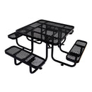Large 46" Stylish Square Steel Picnic Table W/ Thermoplastic Coating & Umbrella Hole (SAK90547) Large 46" Stylish Square Steel Picnic Table W/ Thermoplastic Coating & Umbrella Hole (SAK90547)