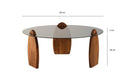 Surf Solid Coffee Table/Chestnut & Smoked Glass - (D)35.5" (H)16" Surf Solid Coffee Table/Chestnut & Smoked Glass - (D)35.5" (H)16"