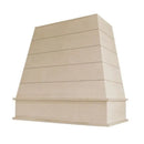 Unfinished Wood Range Hood With Tapered Shiplap Front and Block Trim - 30", 36", 42", 48", 54" and 60" Widths Available Unfinished Wood Range Hood With Tapered Shiplap Front and Block Trim - 30", 36", 42", 48", 54" and 60" Widths Available