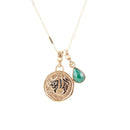 Taurus - Zodiac Green Malachite Golden Charm Necklace Taurus - Zodiac Green Malachite Golden Charm Necklace