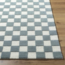 Timin Blue Gray Checkered Area Rug Timin Blue Gray Checkered Area Rug