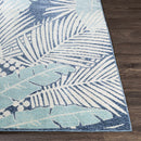 Thebarton Coastal Blue Palm Area Rug Thebarton Coastal Blue Palm Area Rug