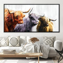Three Highland Cows Canvas Three Highland Cows Canvas