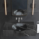 Toros Black Marble Rectangular Wall-mount Bathroom Sink (W)17" (L)30" (H)6" Toros Black Marble Rectangular Wall-mount Bathroom Sink (W)17" (L)30" (H)6"