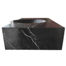 Toros Black Marble Rectangular Wall-mount Bathroom Sink (W)17" (L)30" (H)6" Toros Black Marble Rectangular Wall-mount Bathroom Sink (W)17" (L)30" (H)6"