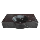Toros Black Marble Rectangular Wall-mount Bathroom Sink (W)17" (L)30" (H)6" Toros Black Marble Rectangular Wall-mount Bathroom Sink (W)17" (L)30" (H)6"