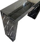 Toros Black Marble Rectangular Console Polished (W)12" (L)40" (H)30" closeup view Toros Black Marble Rectangular Console Polished (W)12" (L)40" (H)30" closeup view