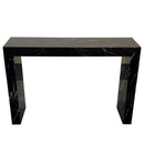 Toros Black Marble Rectangular Console Polished (W)12" (L)40" (H)30" front view Toros Black Marble Rectangular Console Polished (W)12" (L)40" (H)30" front view