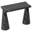Toros Black Marble Designer Cone Shape Legs Console Polished (W)15" (L)40" (H)32" angle view Toros Black Marble Designer Cone Shape Legs Console Polished (W)15" (L)40" (H)32" angle view