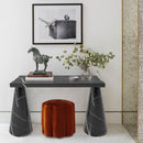 Toros Black Marble Designer Cone Shape Legs Console Polished (W)15" (L)40" (H)32" decorative items on two marilyn Monroe photo on the wall Toros Black Marble Designer Cone Shape Legs Console Polished (W)15" (L)40" (H)32" decorative items on two marilyn Monroe photo on the wall