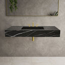 Toros Black Marble Rectangular Wall-mount Bathroom Sink (W)20" (L)48" (H)6" Toros Black Marble Rectangular Wall-mount Bathroom Sink (W)20" (L)48" (H)6"
