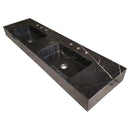Toros Black Marble Double Sink Wall-mount Bathroom Sink Polished (W)18" (L)60" (H)6" Toros Black Marble Double Sink Wall-mount Bathroom Sink Polished (W)18" (L)60" (H)6"