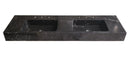 Toros Black Marble Double Sink Wall-mount Bathroom Sink Polished (W)18" (L)60" (H)6" Toros Black Marble Double Sink Wall-mount Bathroom Sink Polished (W)18" (L)60" (H)6"