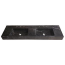 Toros Black Marble Double Sink Wall-mount Bathroom Sink Polished (W)18" (L)60" (H)6" Toros Black Marble Double Sink Wall-mount Bathroom Sink Polished (W)18" (L)60" (H)6"