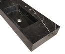 Toros Black Marble Double Sink Wall-mount Bathroom Sink Polished (W)18" (L)60" (H)6" Toros Black Marble Double Sink Wall-mount Bathroom Sink Polished (W)18" (L)60" (H)6"