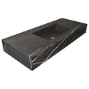 Toros Black Marble Rectangular Wall-mount Bathroom Sink (W)20" (L)48" (H)6" Toros Black Marble Rectangular Wall-mount Bathroom Sink (W)20" (L)48" (H)6"
