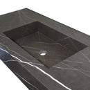 Toros Black Marble Rectangular Wall-mount Bathroom Sink (W)20" (L)48" (H)6" Toros Black Marble Rectangular Wall-mount Bathroom Sink (W)20" (L)48" (H)6"