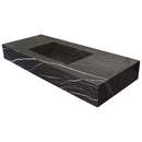 Toros Black Marble Rectangular Wall-mount Bathroom Sink (W)20" (L)48" (H)6" Toros Black Marble Rectangular Wall-mount Bathroom Sink (W)20" (L)48" (H)6"