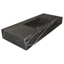 Toros Black Marble Rectangular Wall-mount Bathroom Sink (W)20" (L)48" (H)6" Toros Black Marble Rectangular Wall-mount Bathroom Sink (W)20" (L)48" (H)6"