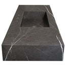Toros Black Marble Rectangular Wall-mount Bathroom Sink (W)20" (L)48" (H)6" Toros Black Marble Rectangular Wall-mount Bathroom Sink (W)20" (L)48" (H)6"