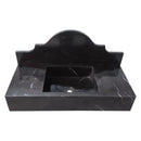 Toros Black Marble Wall-mount Bathroom Sink with Backsplash Polished (W)15" (L)33" (H)6" Toros Black Marble Wall-mount Bathroom Sink with Backsplash Polished (W)15" (L)33" (H)6"