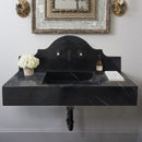 Toros Black Marble Wall-mount Bathroom Sink with Backsplash Polished (W)15" (L)33" (H)6" Toros Black Marble Wall-mount Bathroom Sink with Backsplash Polished (W)15" (L)33" (H)6"