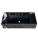 Toros Black Marble Rectangular Wall-mount Bathroom Sink (W)16" (L)36" (H)10" Toros Black Marble Rectangular Wall-mount Bathroom Sink (W)16" (L)36" (H)10"
