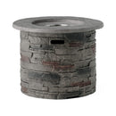 32" Transitional Outdoor Concrete Round Propane Fire Pit Table, Gray (SAK48268) 32" Transitional Outdoor Concrete Round Propane Fire Pit Table, Gray (SAK48268)
