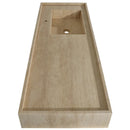 Troia Beige Travertine Rectangular Wall-mount Bathroom Sink (W)20" (L)54" (H)6" Troia Beige Travertine Rectangular Wall-mount Bathroom Sink (W)20" (L)54" (H)6"