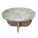 Troia Light Travertine Unfilled Round Polished Coffee Table (D)27.5" (H)16" Troia Light Travertine Unfilled Round Polished Coffee Table (D)27.5" (H)16"