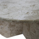 Troia Light Travertine Unfilled Round Polished Coffee Table (D)27.5" (H)16" Troia Light Travertine Unfilled Round Polished Coffee Table (D)27.5" (H)16"