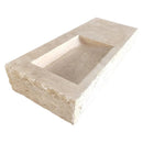 Troia Light Travertine Rustic Rectangular Wall-mount Bathroom Sink (W)16" (L)36" (H)10" Troia Light Travertine Rustic Rectangular Wall-mount Bathroom Sink (W)16" (L)36" (H)10"