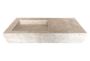 Troia Light Travertine Rustic Rectangular Wall-mount Bathroom Sink (W)16" (L)36" (H)10" Troia Light Travertine Rustic Rectangular Wall-mount Bathroom Sink (W)16" (L)36" (H)10"