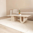 Troia Light Travertine Designer Coffee Table U Shape Legs (W)28" (L)48" (H)13" Troia Light Travertine Designer Coffee Table U Shape Legs (W)28" (L)48" (H)13"