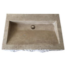 Troia Light Travertine Rustic Rectangular Wall-mount Bathroom Sink (W)16" (L)30" (H)5" Troia Light Travertine Rustic Rectangular Wall-mount Bathroom Sink (W)16" (L)30" (H)5"