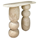Troia Light Travertine Designer Console Filled and Honed (W)12" (L)49" (H)31.5" angle view Troia Light Travertine Designer Console Filled and Honed (W)12" (L)49" (H)31.5" angle view