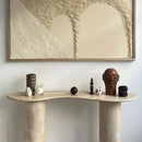 Troia Light Travertine Designer Console Filled and Honed (W)15" (L)48" (H)36" Troia Light Travertine Designer Console Filled and Honed (W)15" (L)48" (H)36"