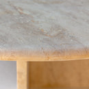 Troia Light Travertine Oval Shape Coffee Table Filled and Polished (W)24" (L)48" (H)16" Troia Light Travertine Oval Shape Coffee Table Filled and Polished (W)24" (L)48" (H)16"